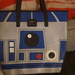 Loungefly Silver & Blue R2-D2 Graphic Tote